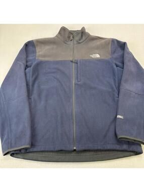 The North Face Windwall Zip Up Fleece Jacket Size XL Navy Gray